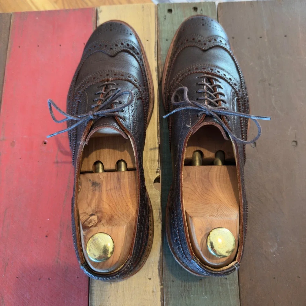 Allen Edmonds‎ Neumok 2.0 Mens 9.5 D Dark Brown Leather Wingtip Oxford Shoes